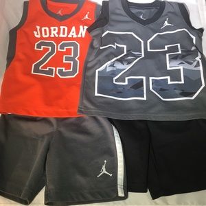 Set of (2) used boys Jordan shorts & tank top 3T